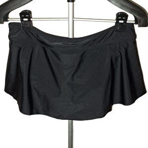 Kona Sol High Coverage Skirt Swimsuit Bottom Skort Hidden Shorts Size L NWT Blk